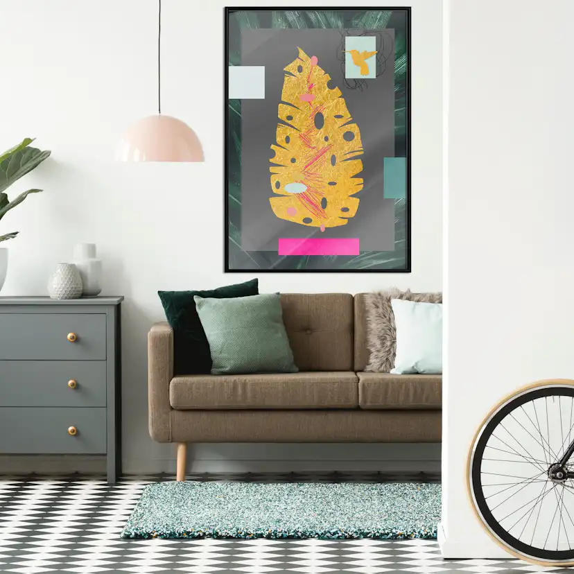 Poster Artgeist Affisch Golden Leaf