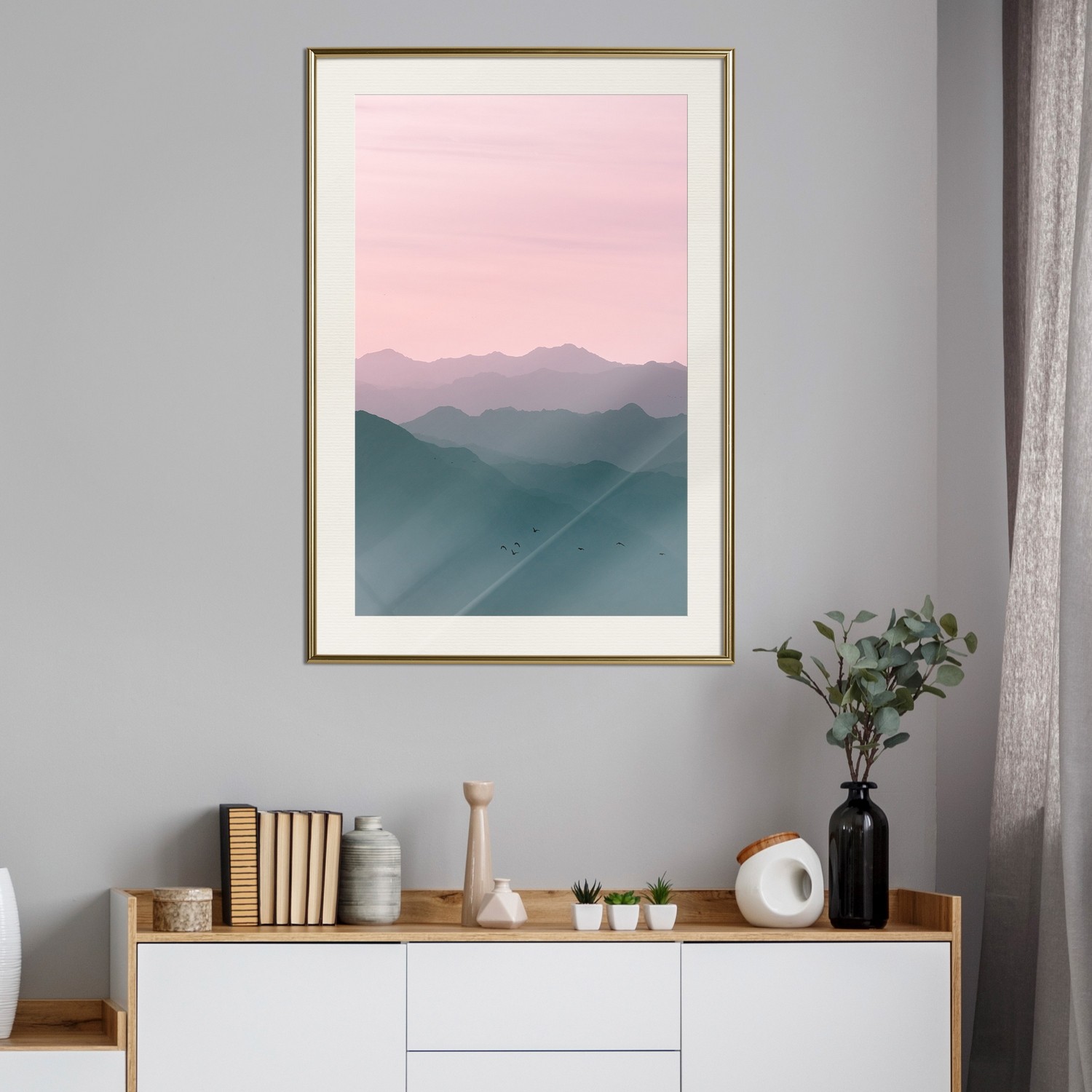 Poster Artgeist Affisch Mountain At Sunrise