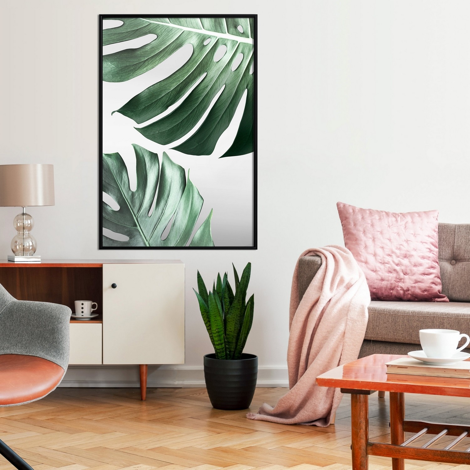 Poster Artgeist Affisch Monstera Leaves