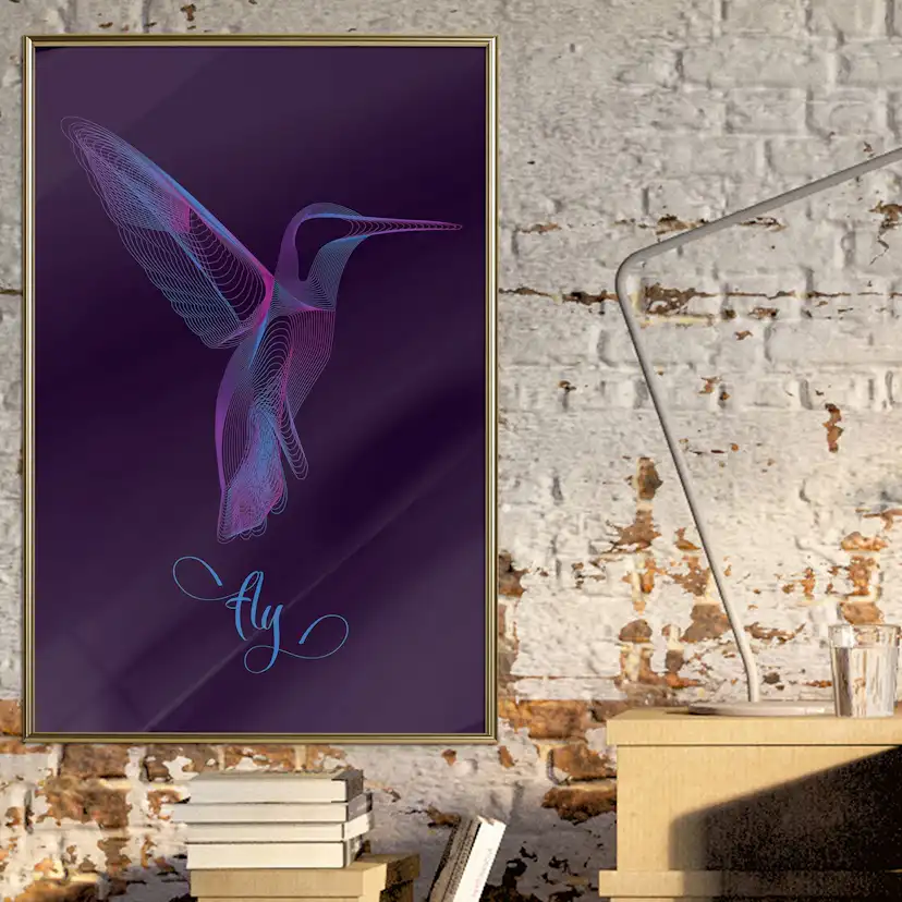 Poster Artgeist Affisch Purple Hummingbird