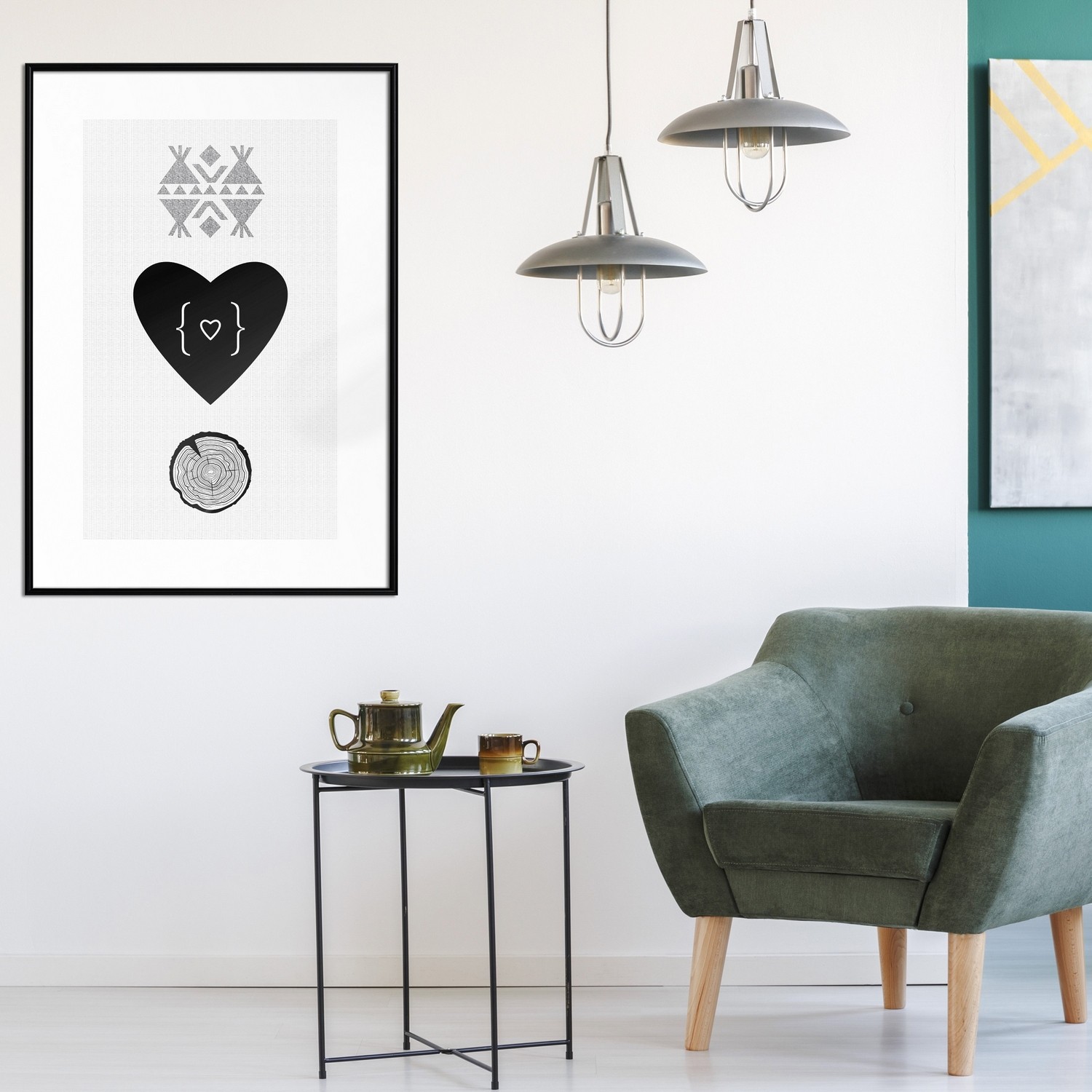 Poster Artgeist Affisch Heart and Tree Trunk