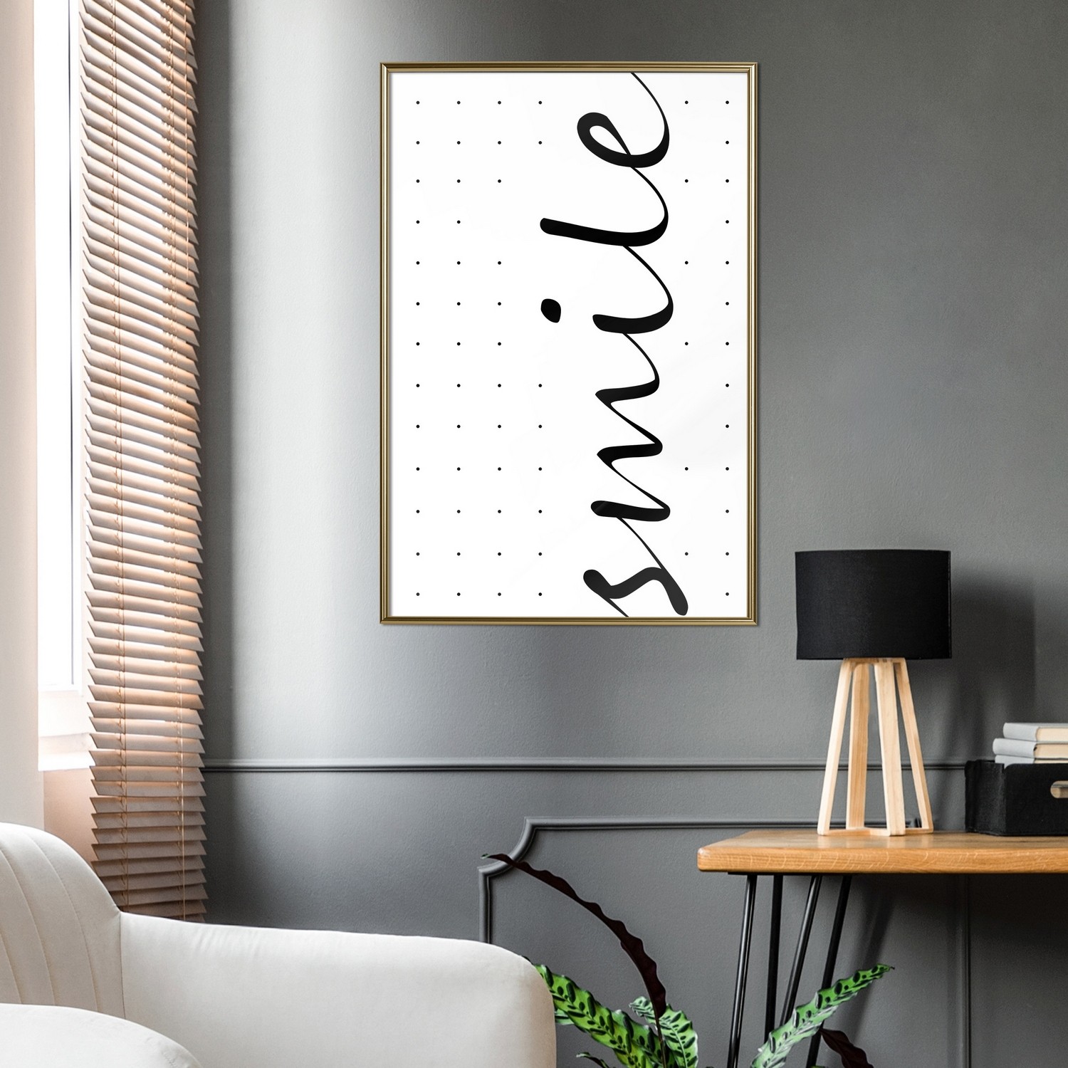 Poster Artgeist Affisch Black and White Smile