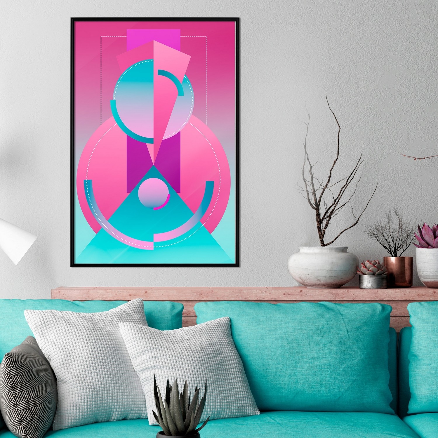 Poster Artgeist Affisch Geometric Locomotive