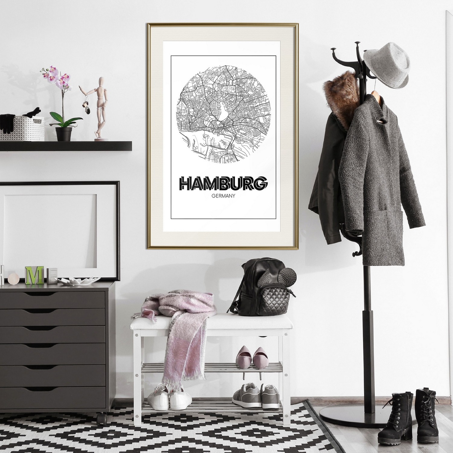 Poster Artgeist Affisch Retro Hamburg