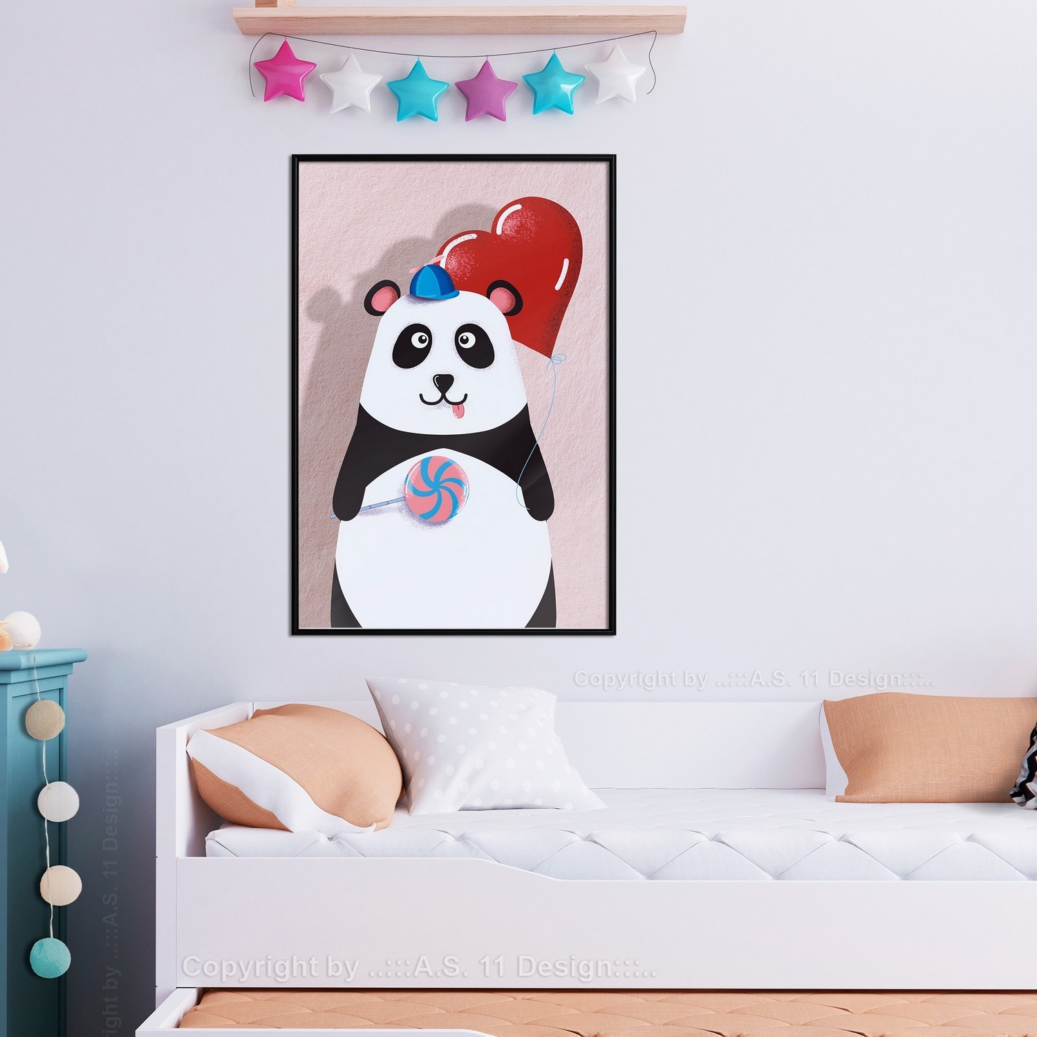 Poster Artgeist Affisch Panda with a Balloon