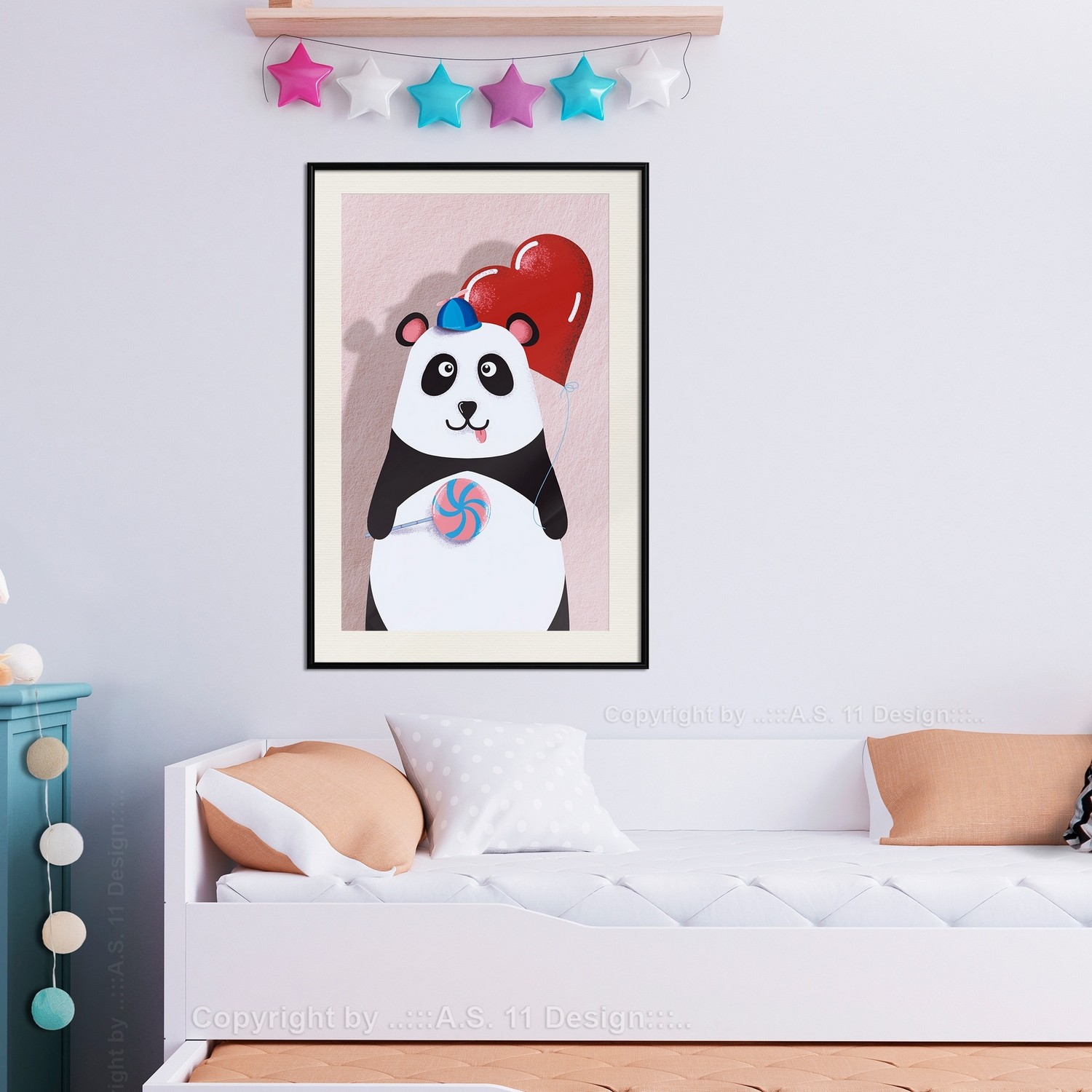 Poster Artgeist Affisch Panda with a Balloon