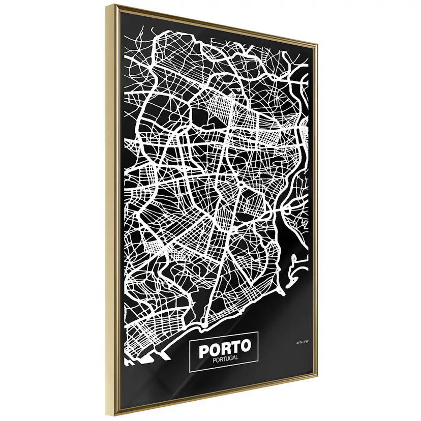 Poster Artgeist Affisch Negative Map Porto