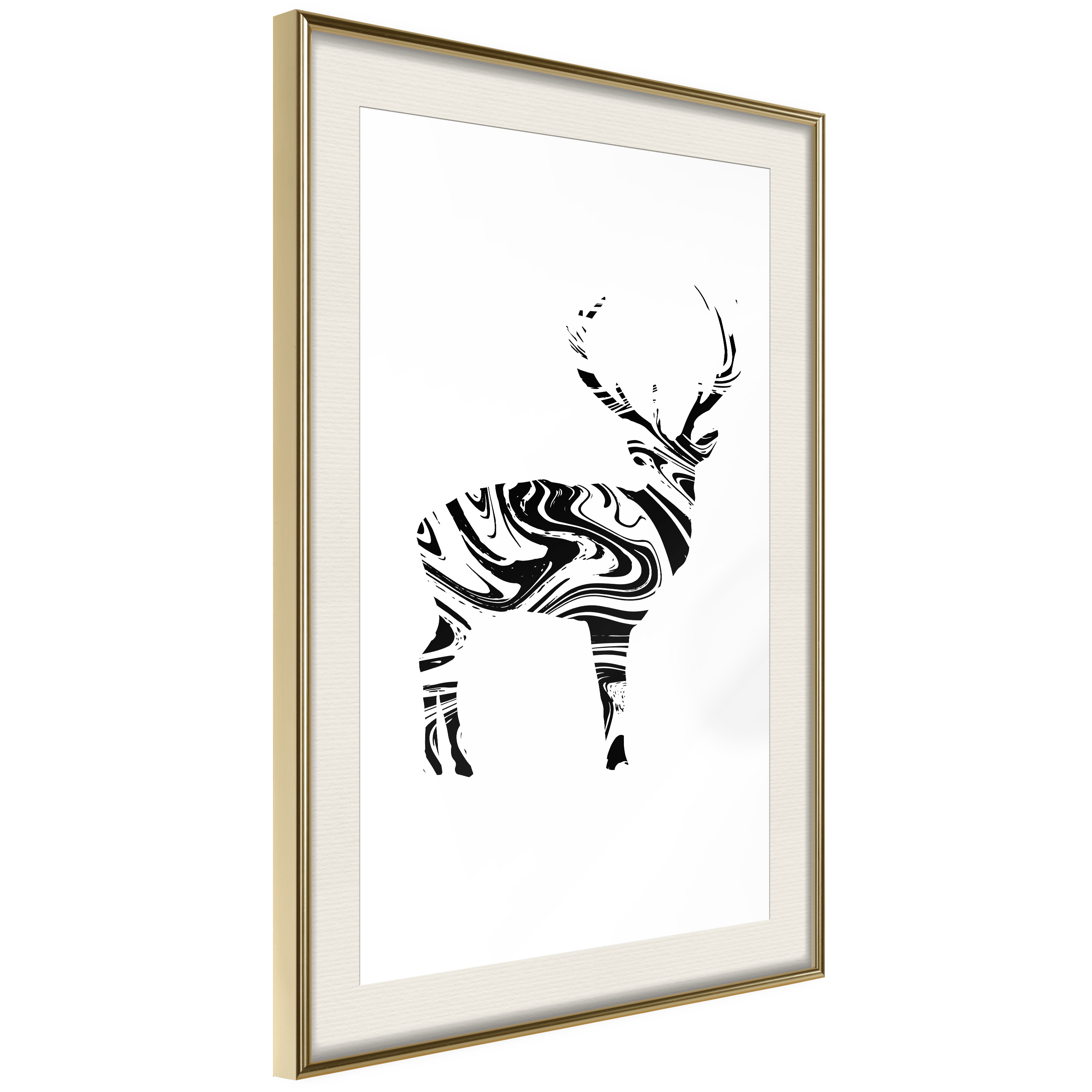 Poster Artgeist Affisch Black and White Deer