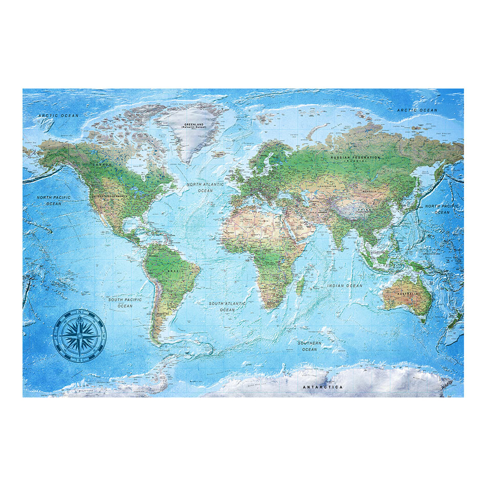 Fototapet Arkiio World Map Traditional Cartography