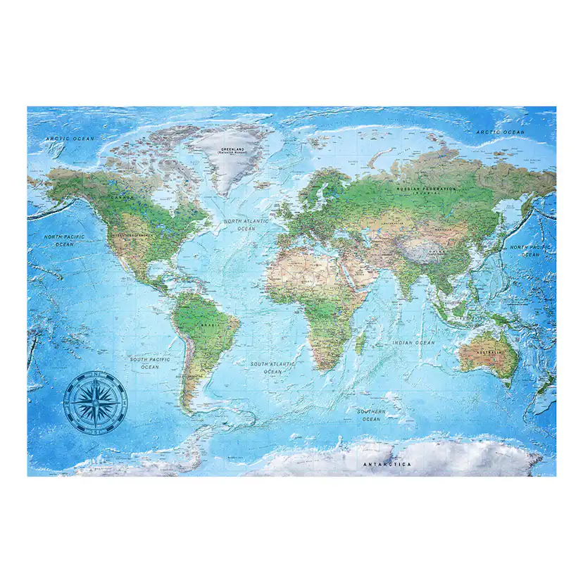Fototapet Arkiio World Map Traditional Cartography