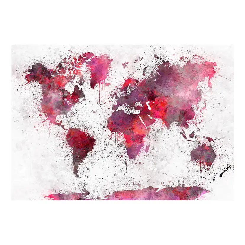 Fototapet Arkiio World Map: Red Watercolors