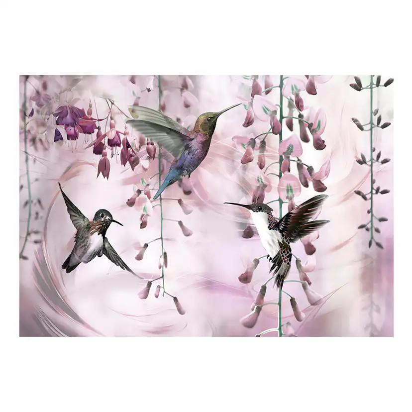 Fototapet Arkiio Flying Hummingbirds Pink