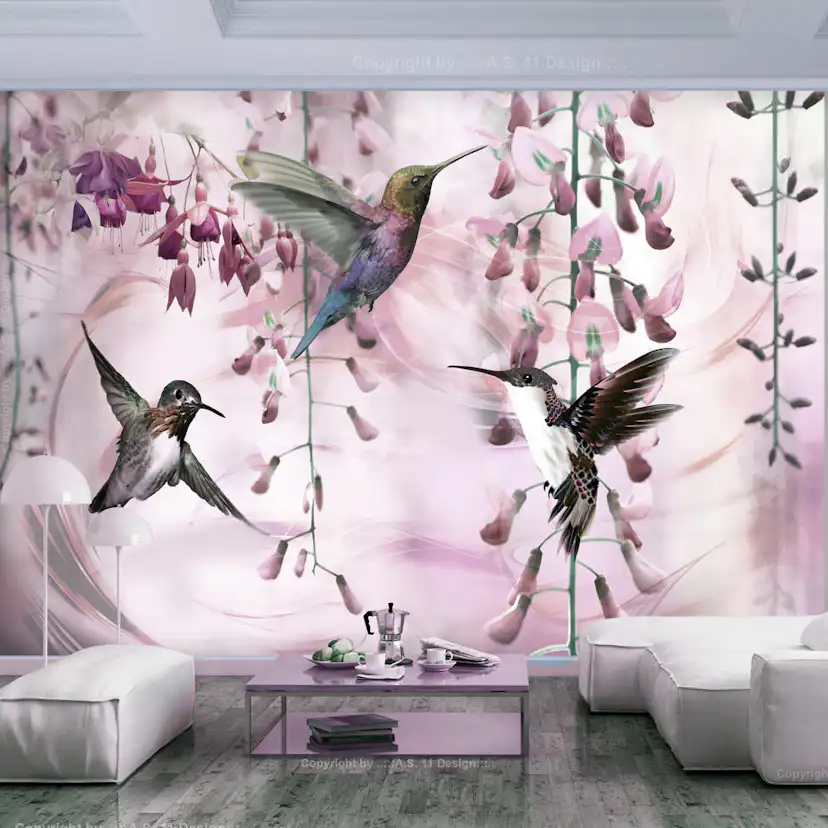 Fototapet Arkiio Flying Hummingbirds Pink