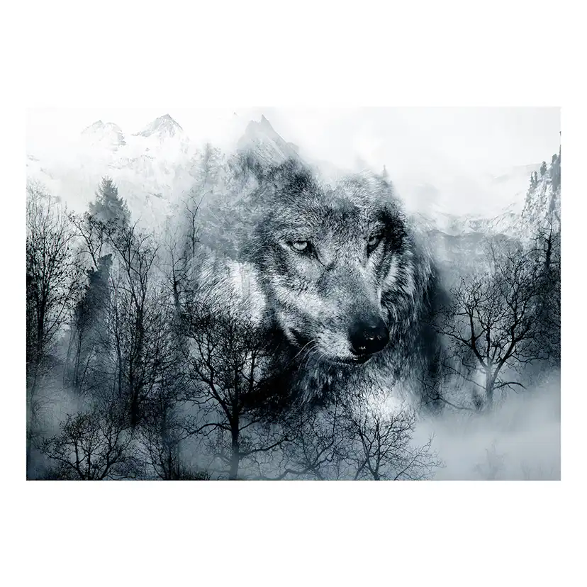 Fototapet Arkiio Mountain Predator Black And White