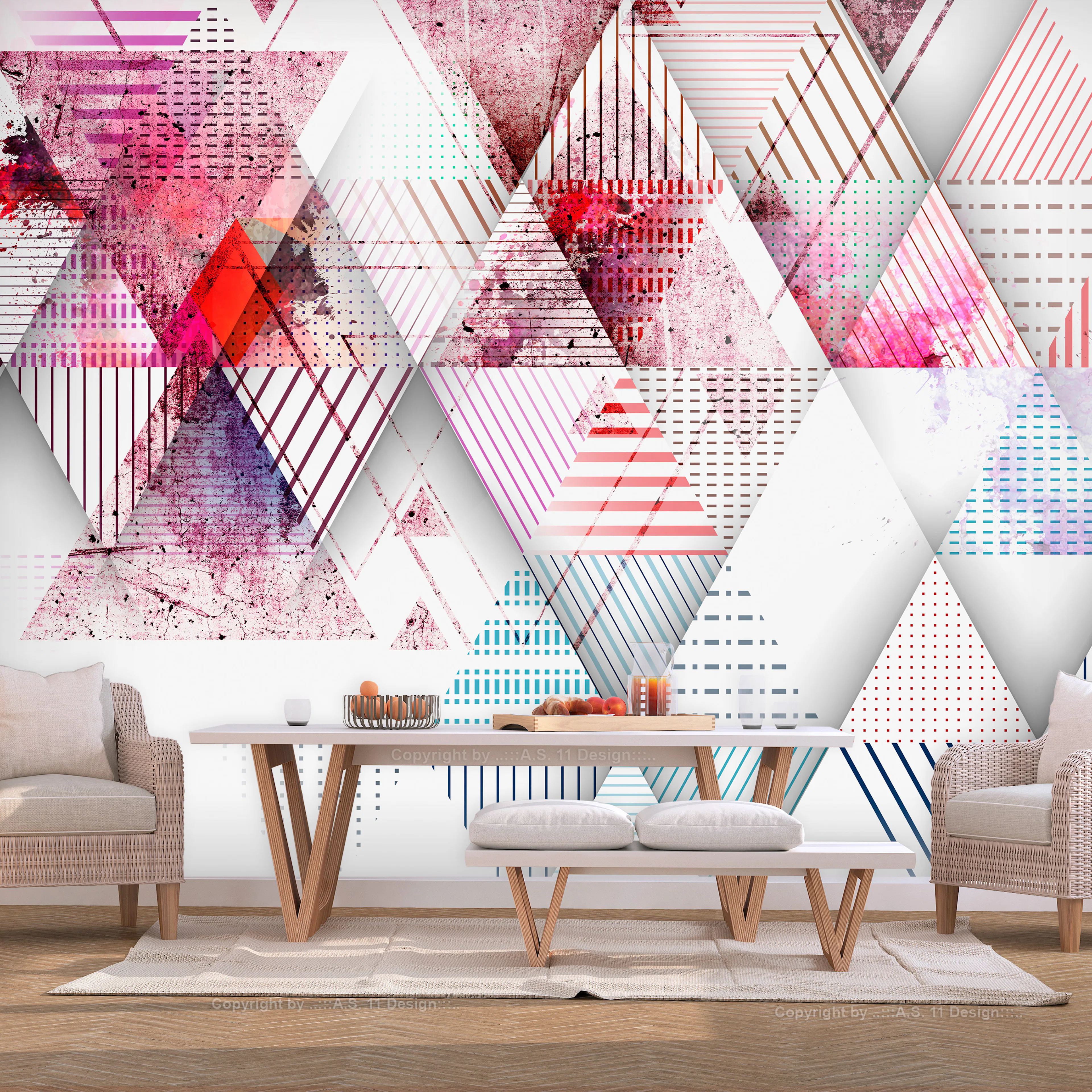 Fototapet Arkiio Självhäftande Triangular World