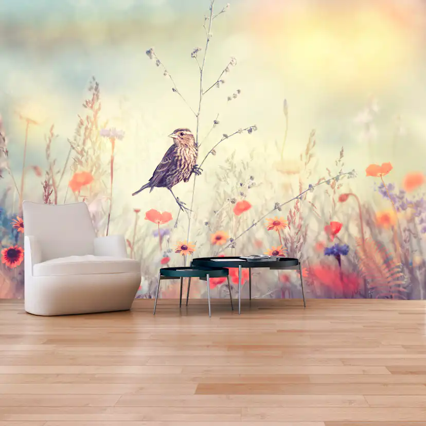 Fototapet Arkiio Självhäftande Field Bird