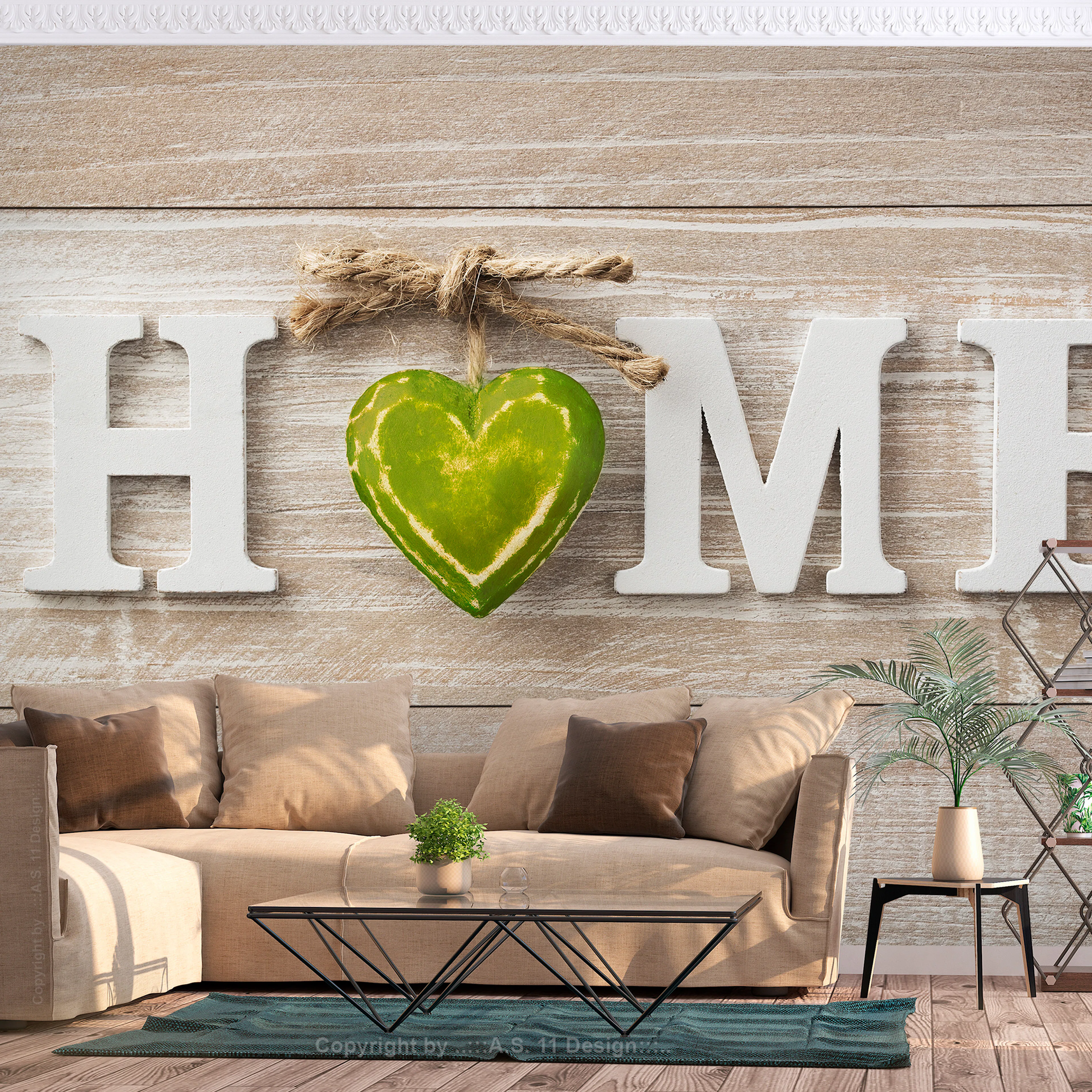 Fototapet Arkiio Självhäftande Home Heart Green