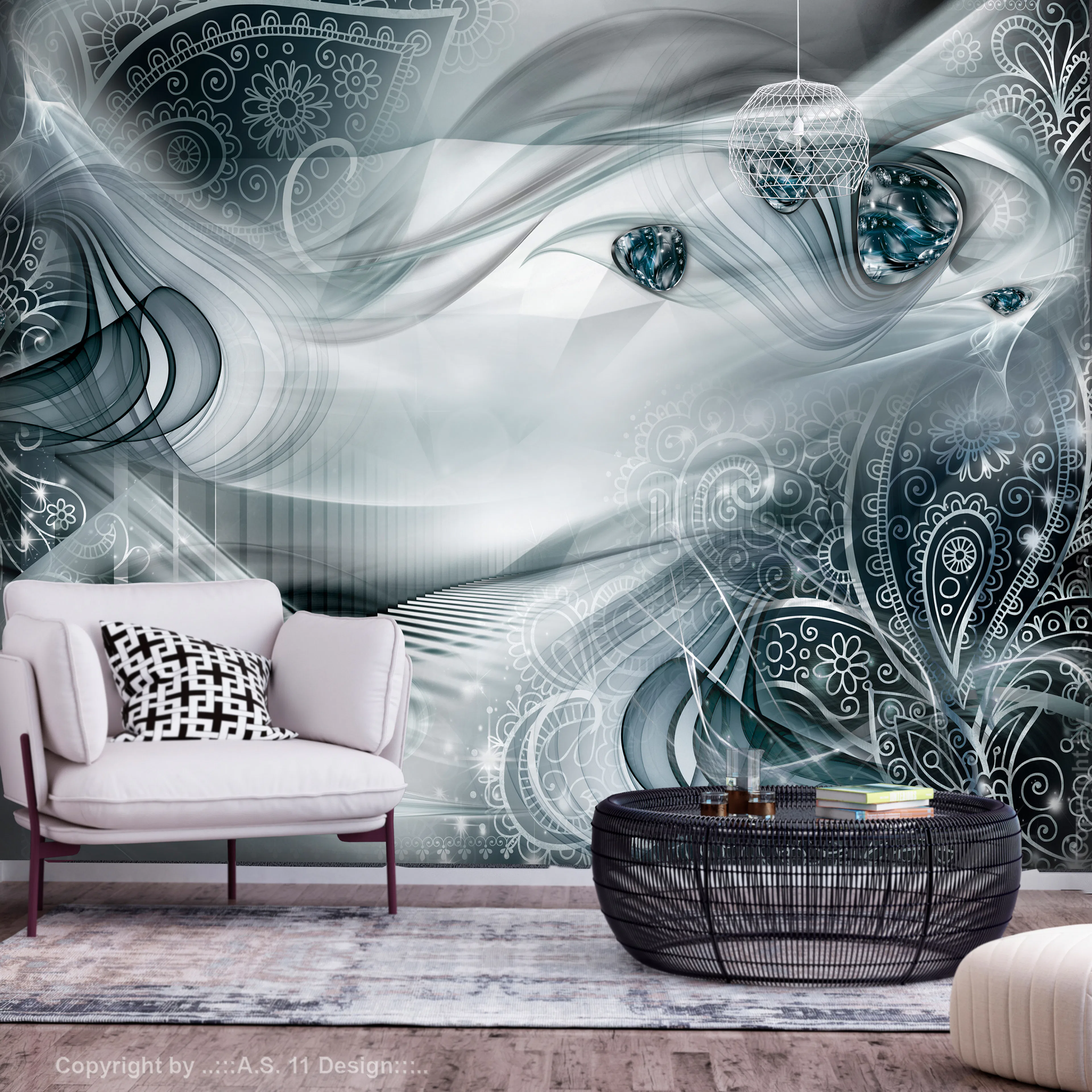 Fototapet Arkiio Självhäftande Autumn Evenings Turquoise