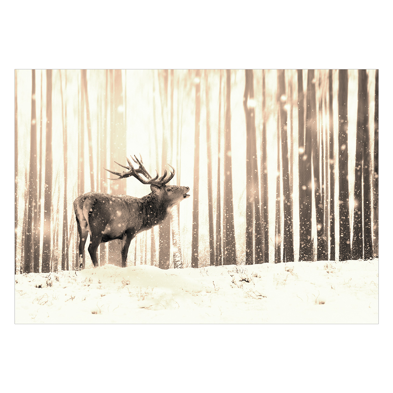 Fototapet Arkiio Deer In The Snow Sepia