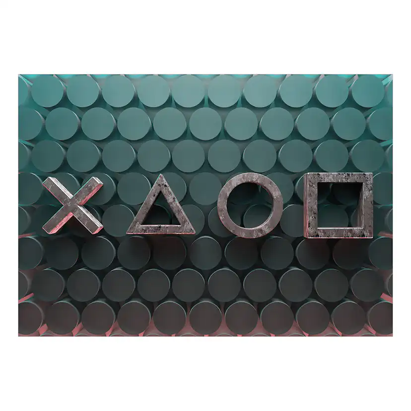 Fototapet Arkiio Symbols in Green Självhäftande