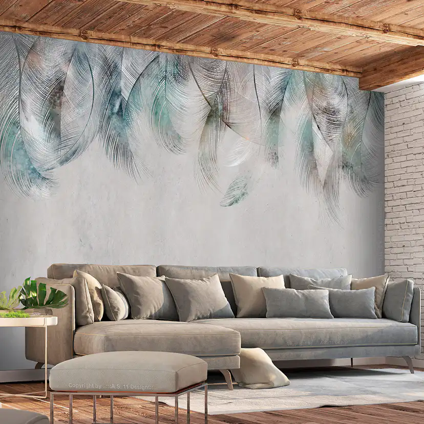 Fototapet Arkiio Colourful Feathers Självhäftande