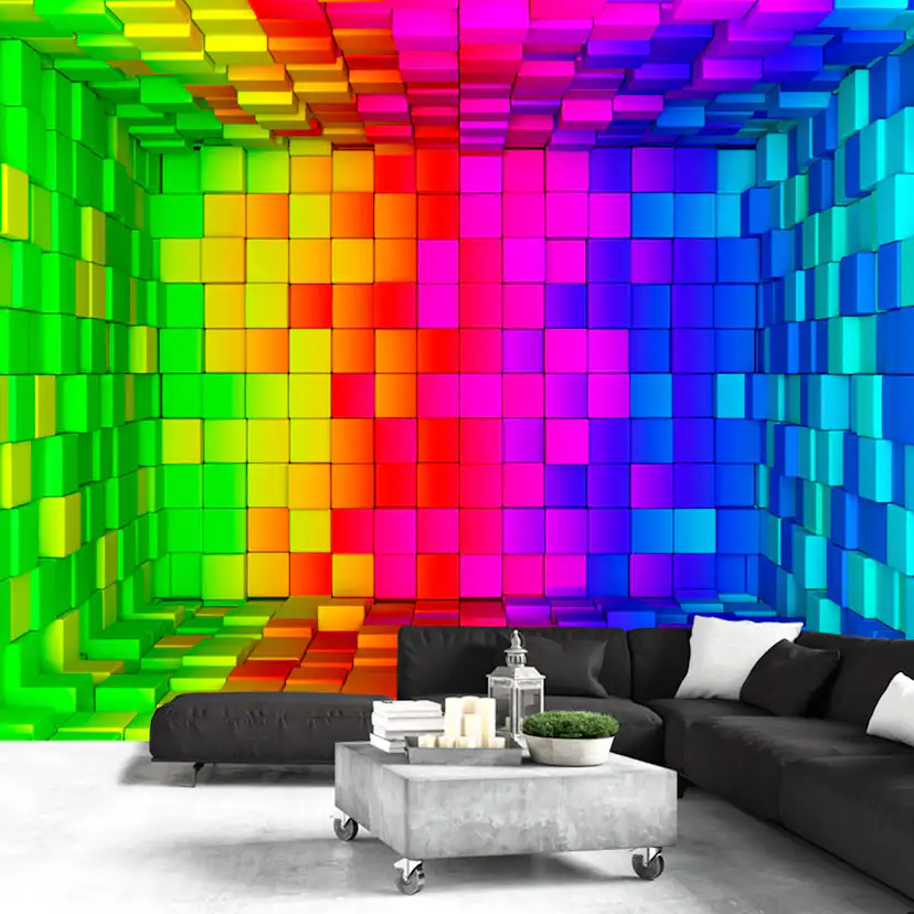 Fototapet Arkiio Självhäftande Rainbow Cube