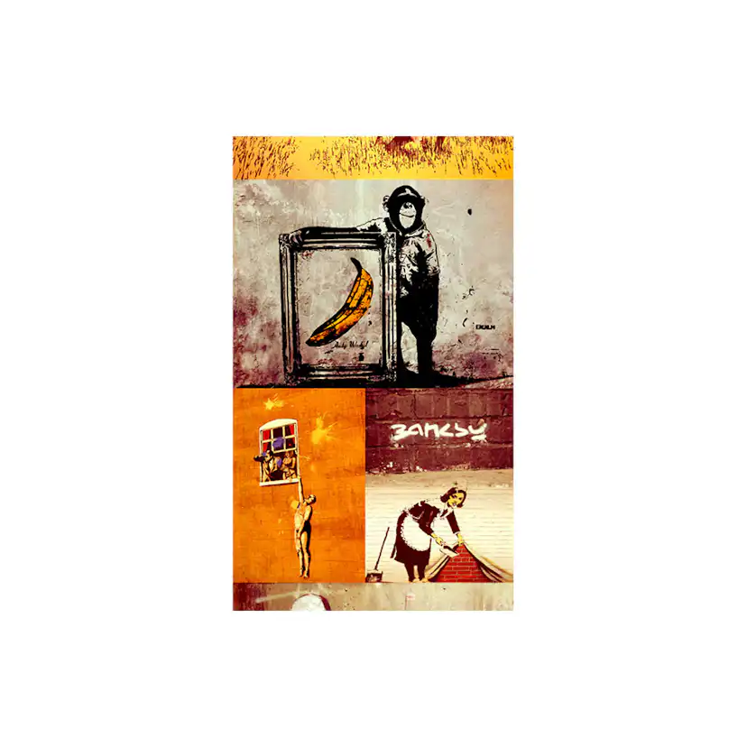 Fototapet Arkiio Collage Banksy 50x1000 cm