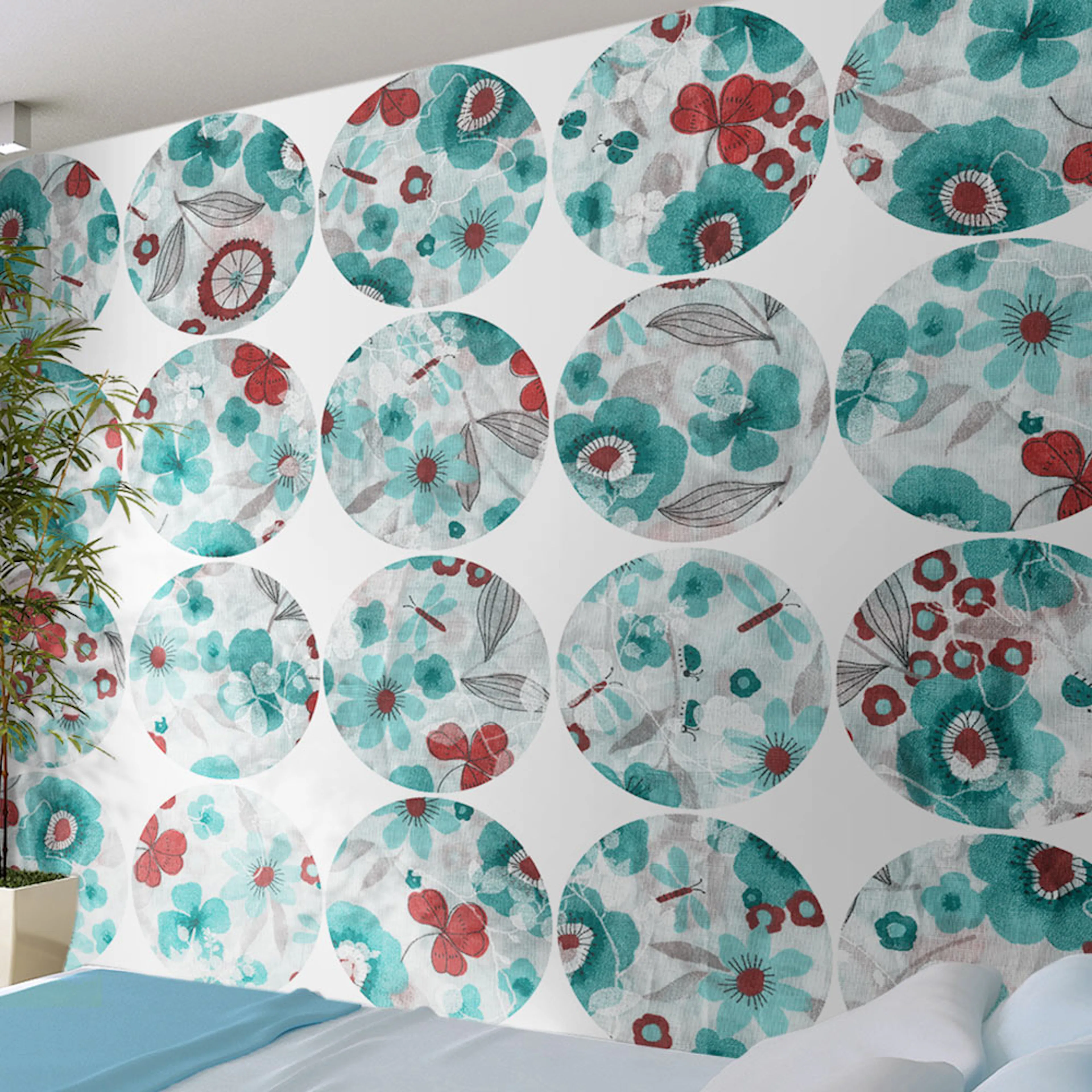 Fototapet Arkiio Turquoise meadow circle 50x1000 cm