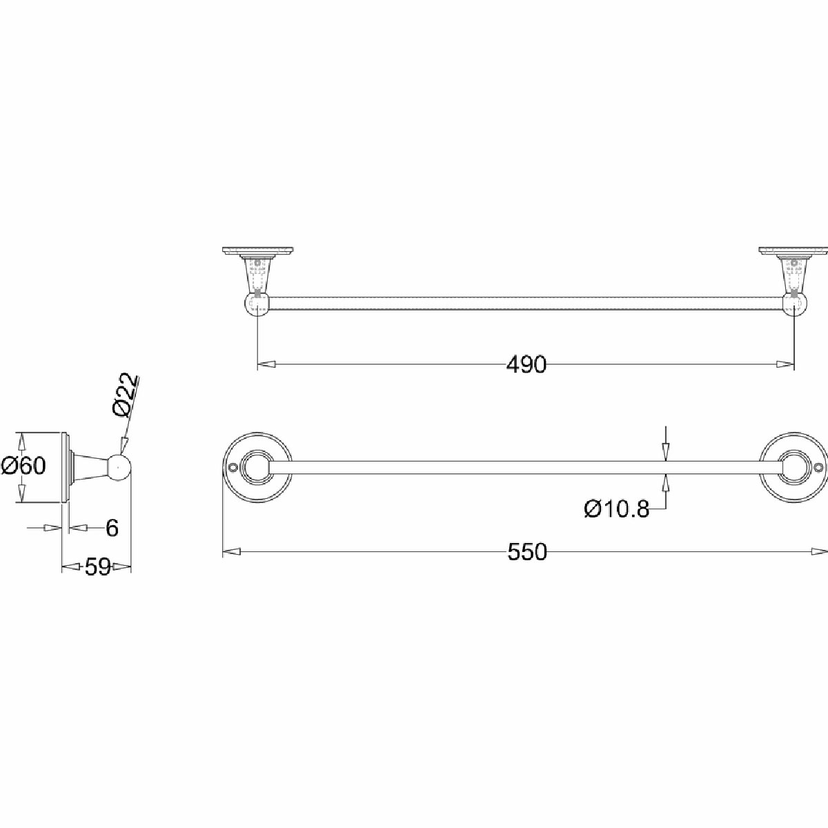 Handduksstång Burlington A7