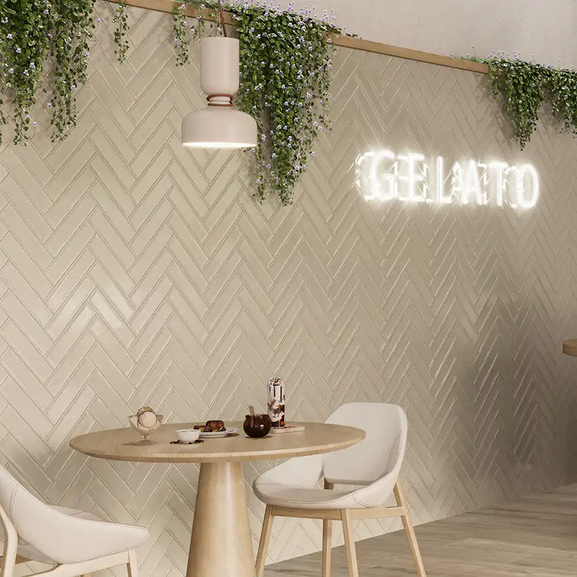 Kakel Tenfors Jewell Ivory Blank 7,5x30 cm