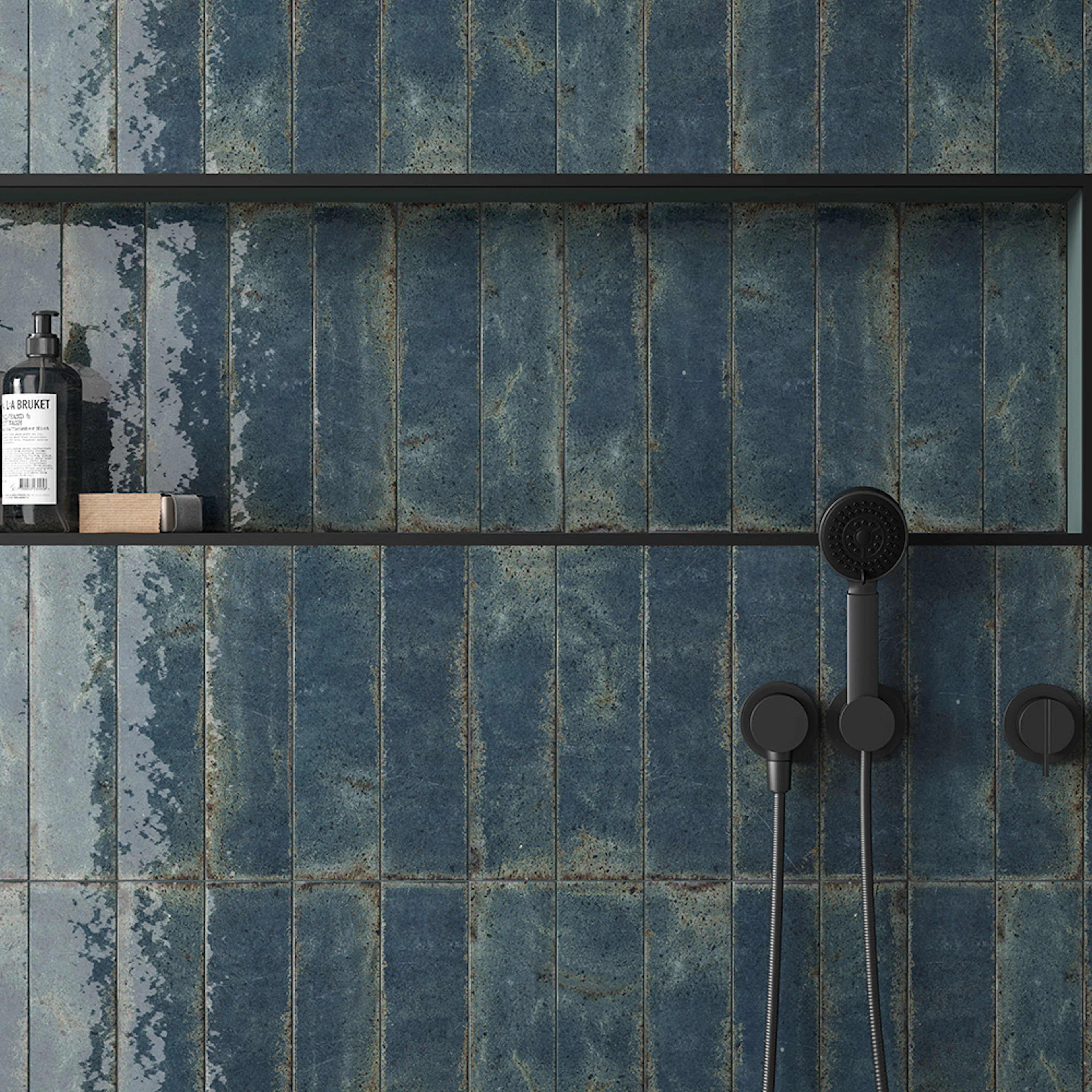 Kakel Tenfors Vibrant Blue Blank 7x28 cm