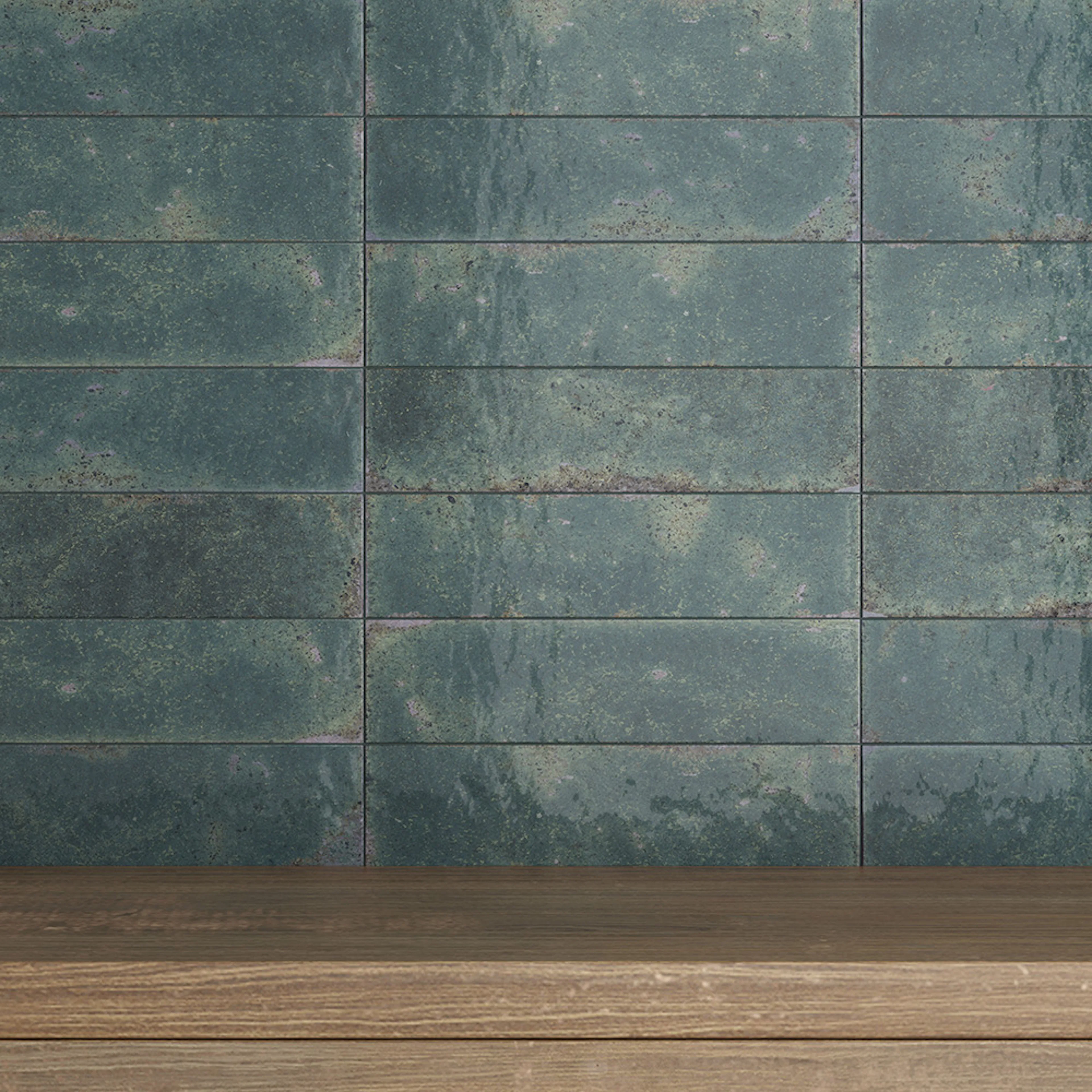 Kakel Tenfors Vibrant Green Blank 7x28 cm