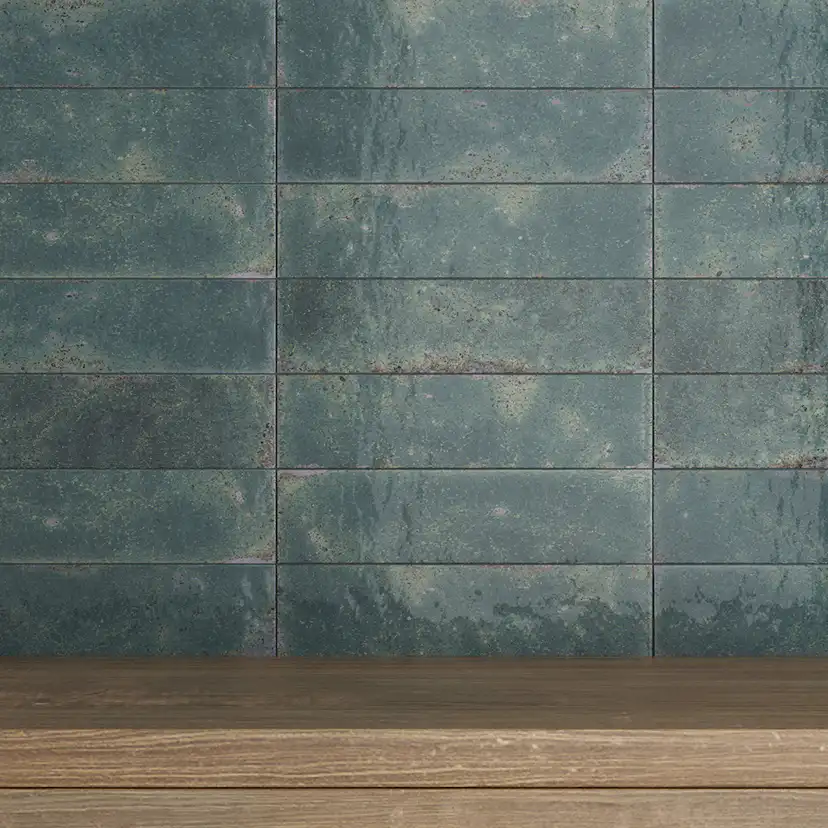 Kakel Tenfors Vibrant Green Blank 7x28 cm