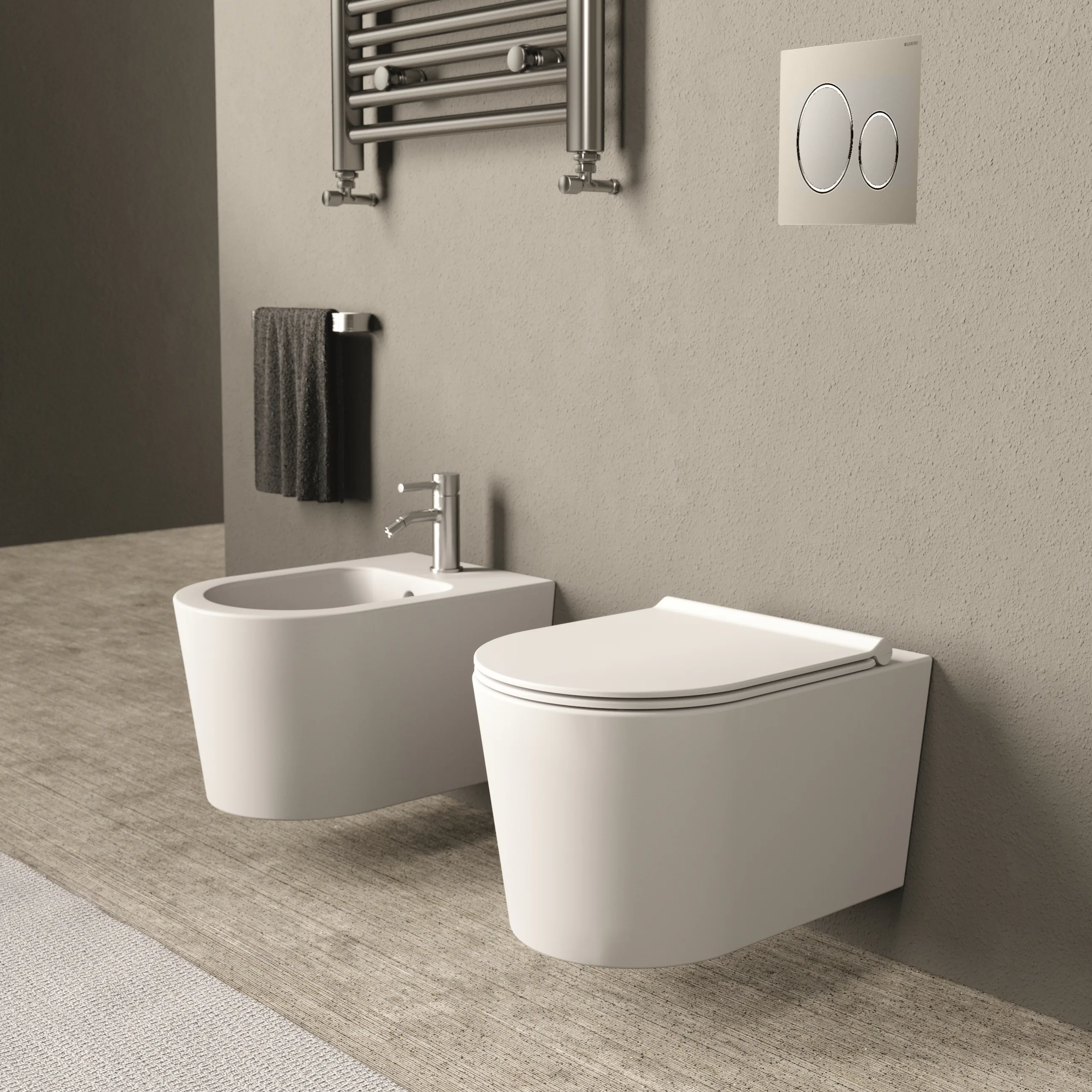 Toalettpaket LH Elba med WC-fixtur och Spolplatta