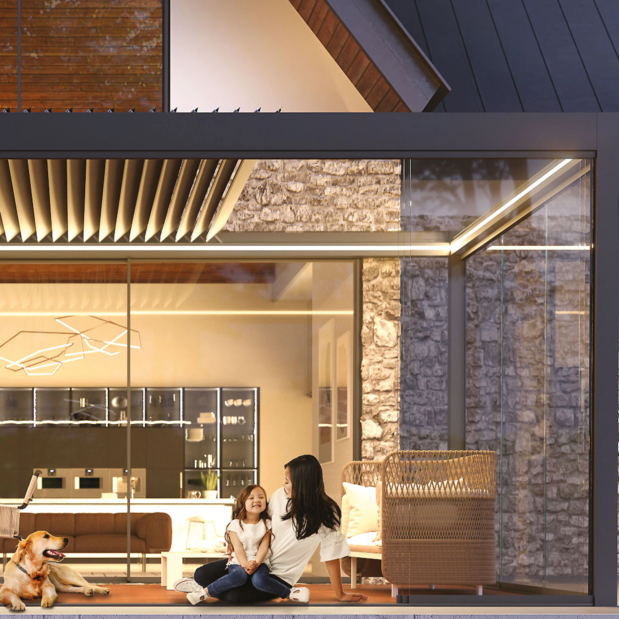 LED-belysning Allvy Oskura XL Till Pergola Med Dimbar Fjärrkontroll