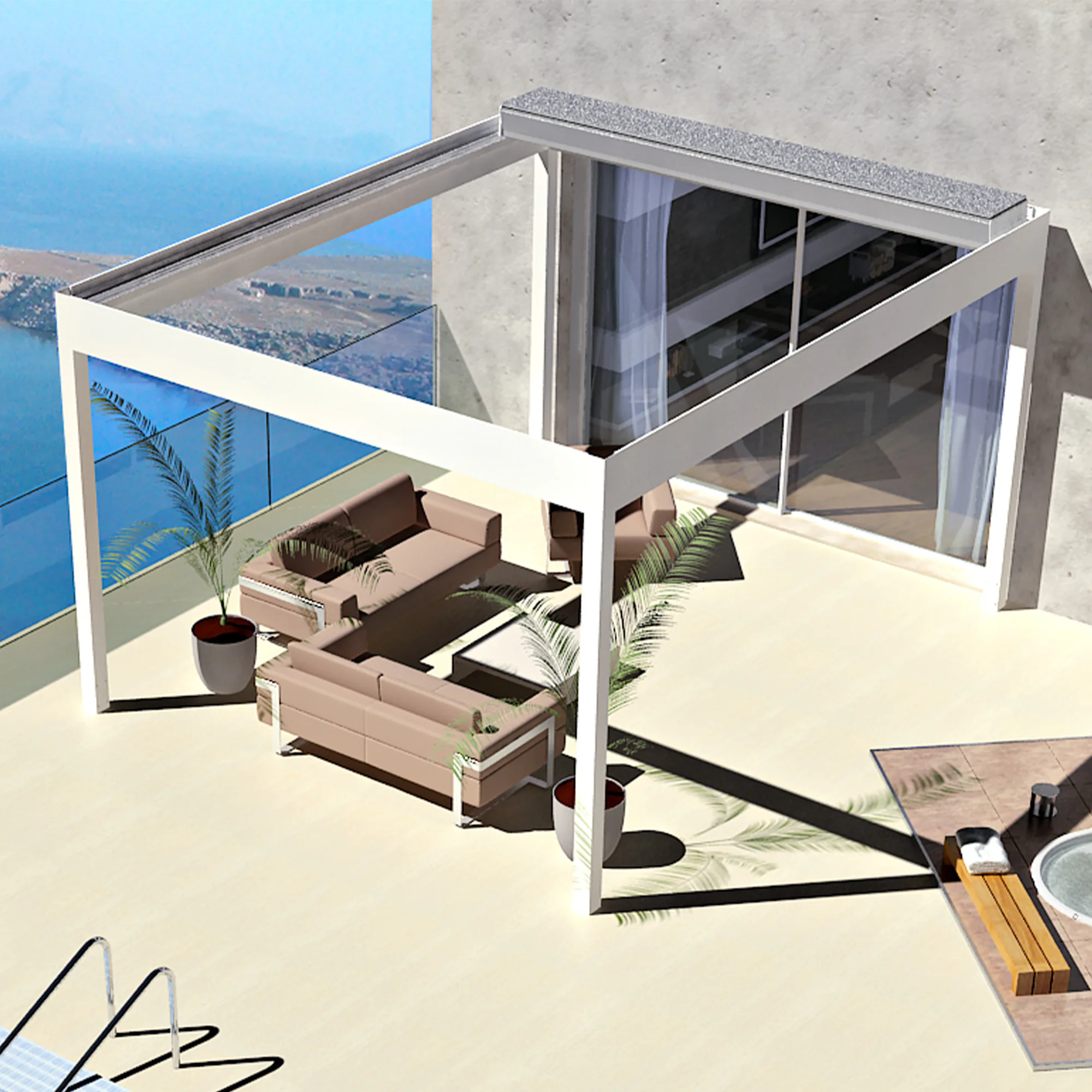 Aluminiumpergola Allvy Sunroom Oskura XL