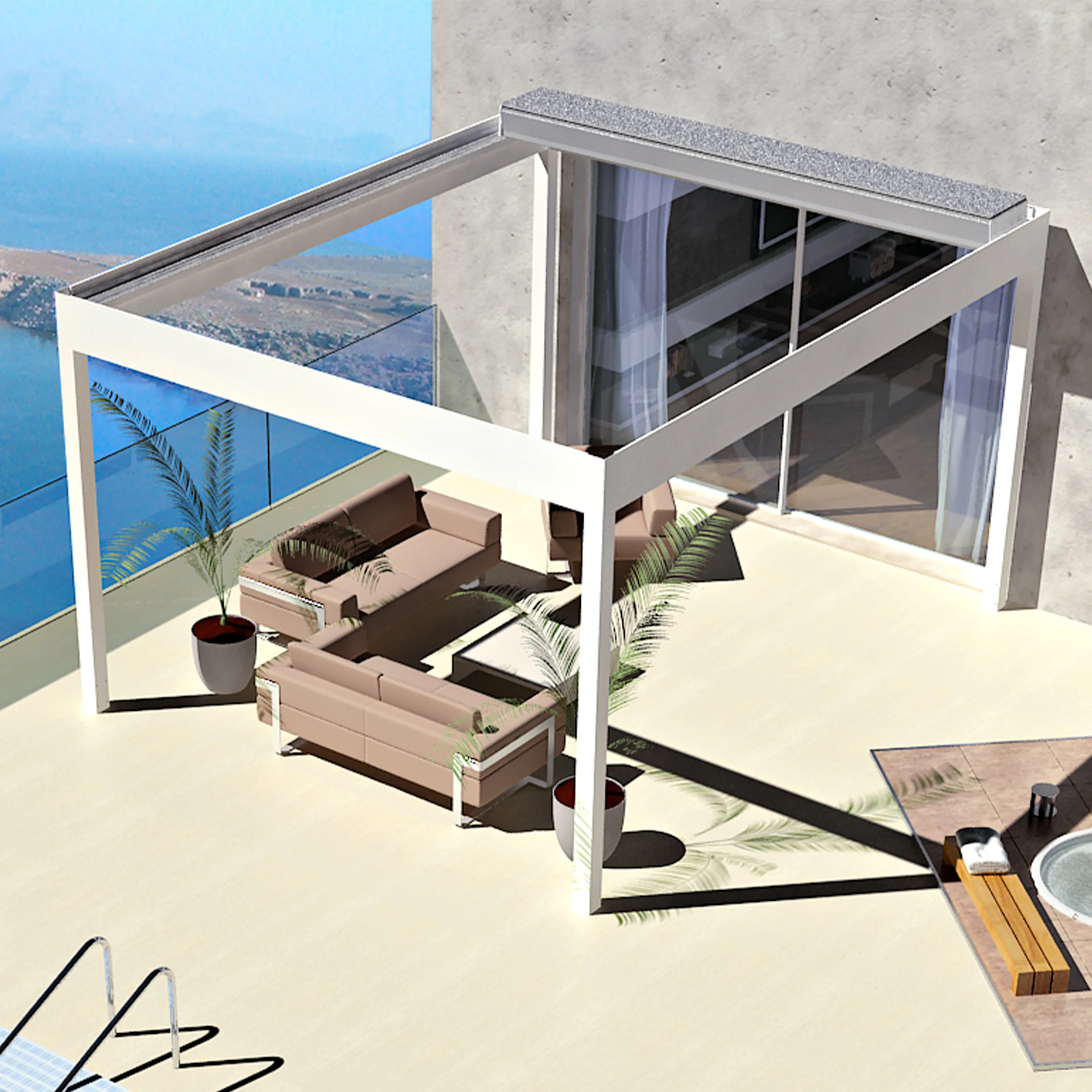 Aluminiumpergola Allvy Sunroom Oskura XL