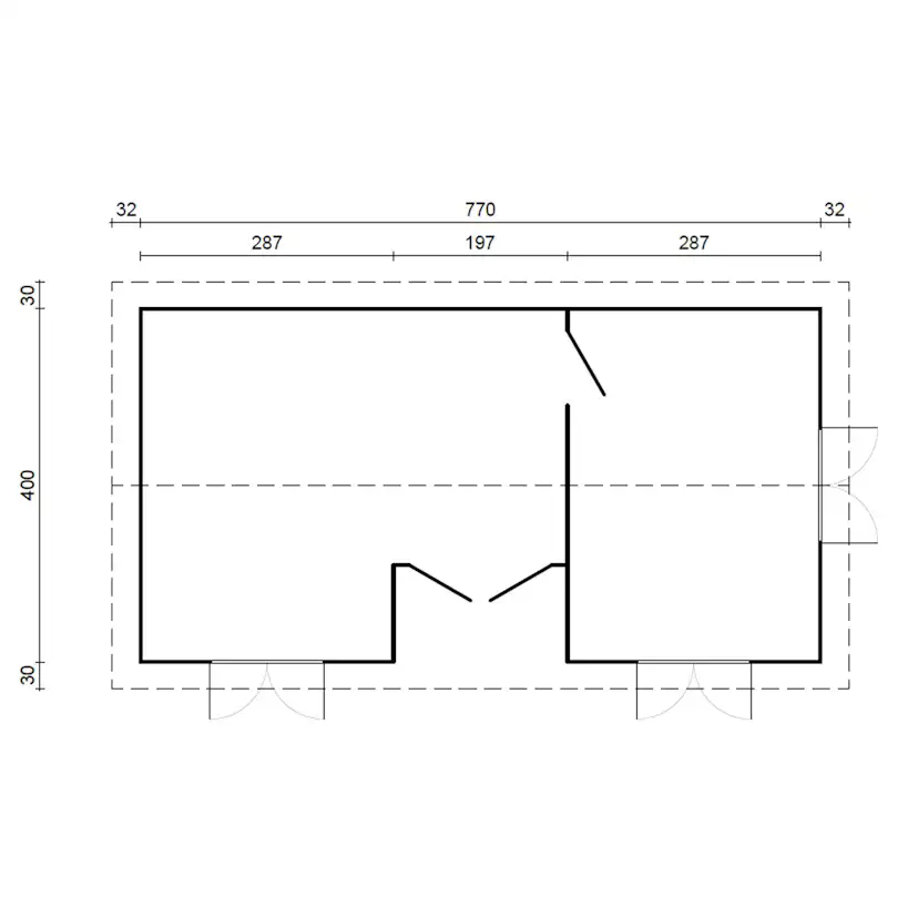 Fritidshus Palmako Anna 30,8 m² Komplett Stuga med Sadeltak