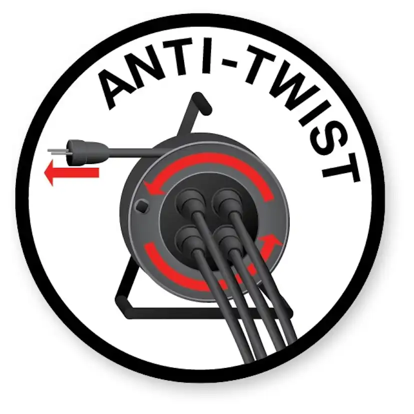 Kabelvinda Gelia med Lock och Stålstativ Jordad Fast Nav/Anti-twist