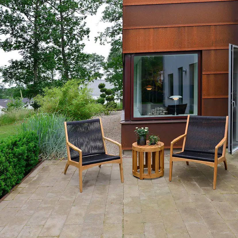 Utebord Hillerstorp Himmelsnäs Rund Ø 50 cm Teak Träbord