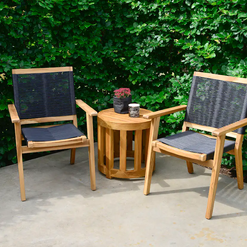 Utebord Hillerstorp Himmelsnäs Rund Ø 50 cm Teak Träbord