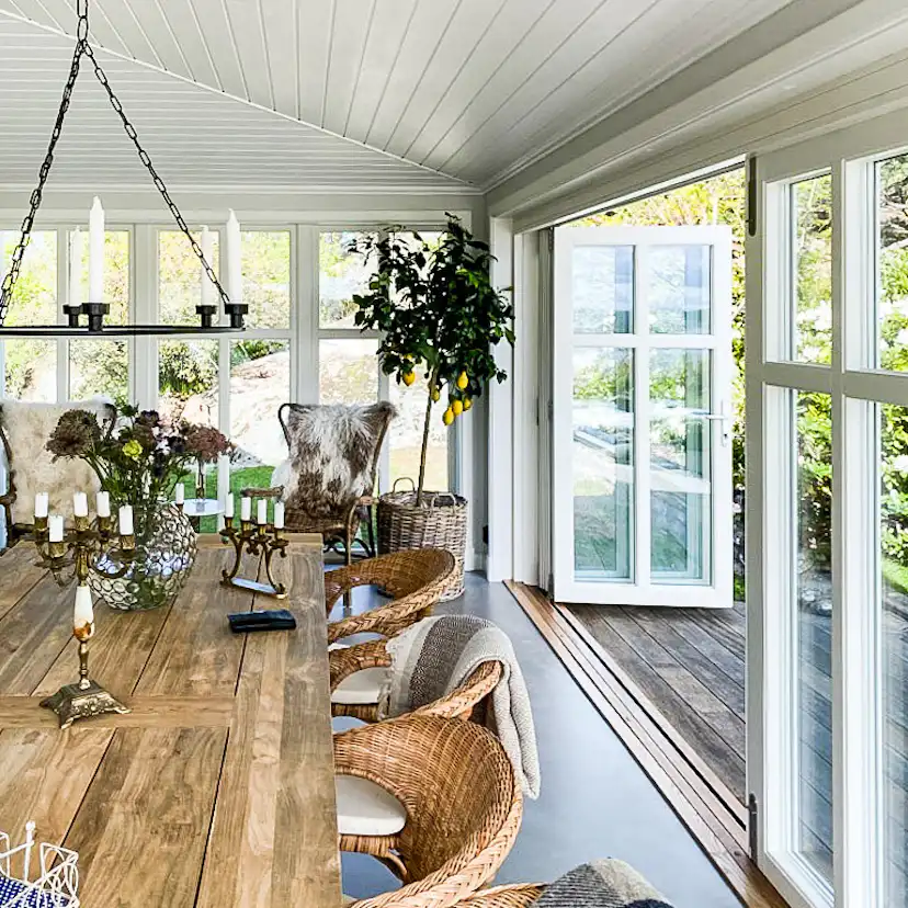 Vikdörr Vilenta Åre Trä/Aluminium 3-Delat