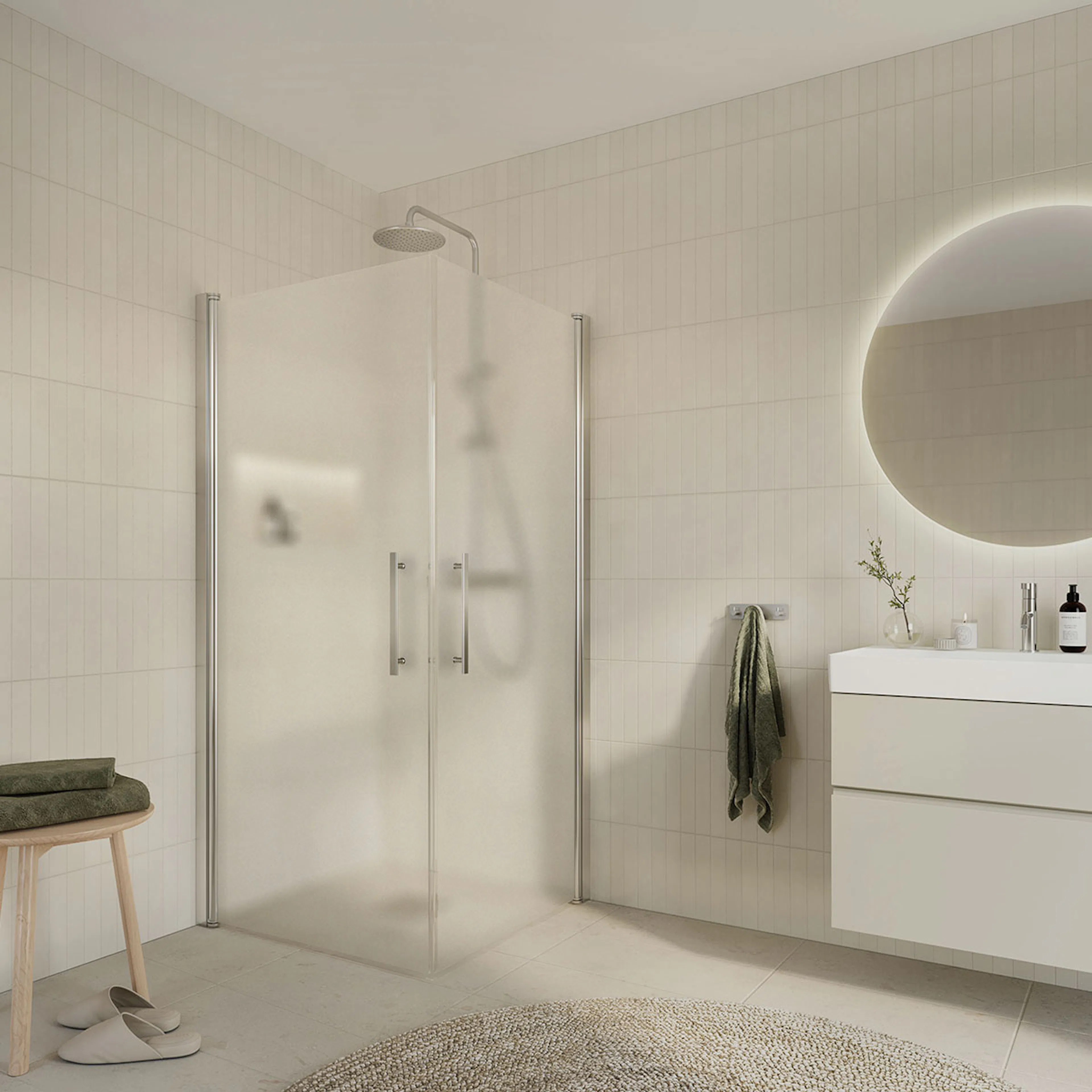 Duschhörn Arrow Round Frostat Glas