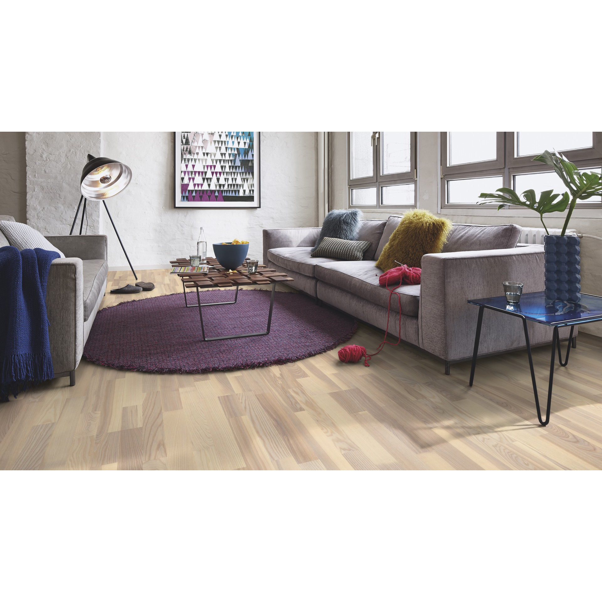 Parkettgolv Boen Ask Reggae Vit Live Matt Lack 3-stav