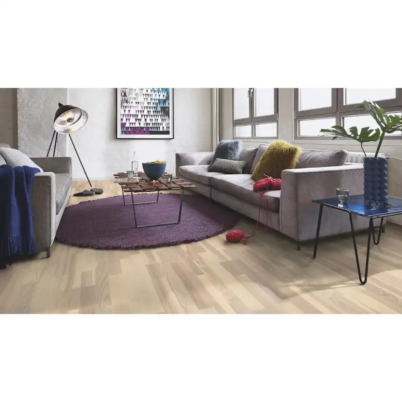 Parkettgolv Boen Ask Reggae Vit Live Matt Lack 3-stav