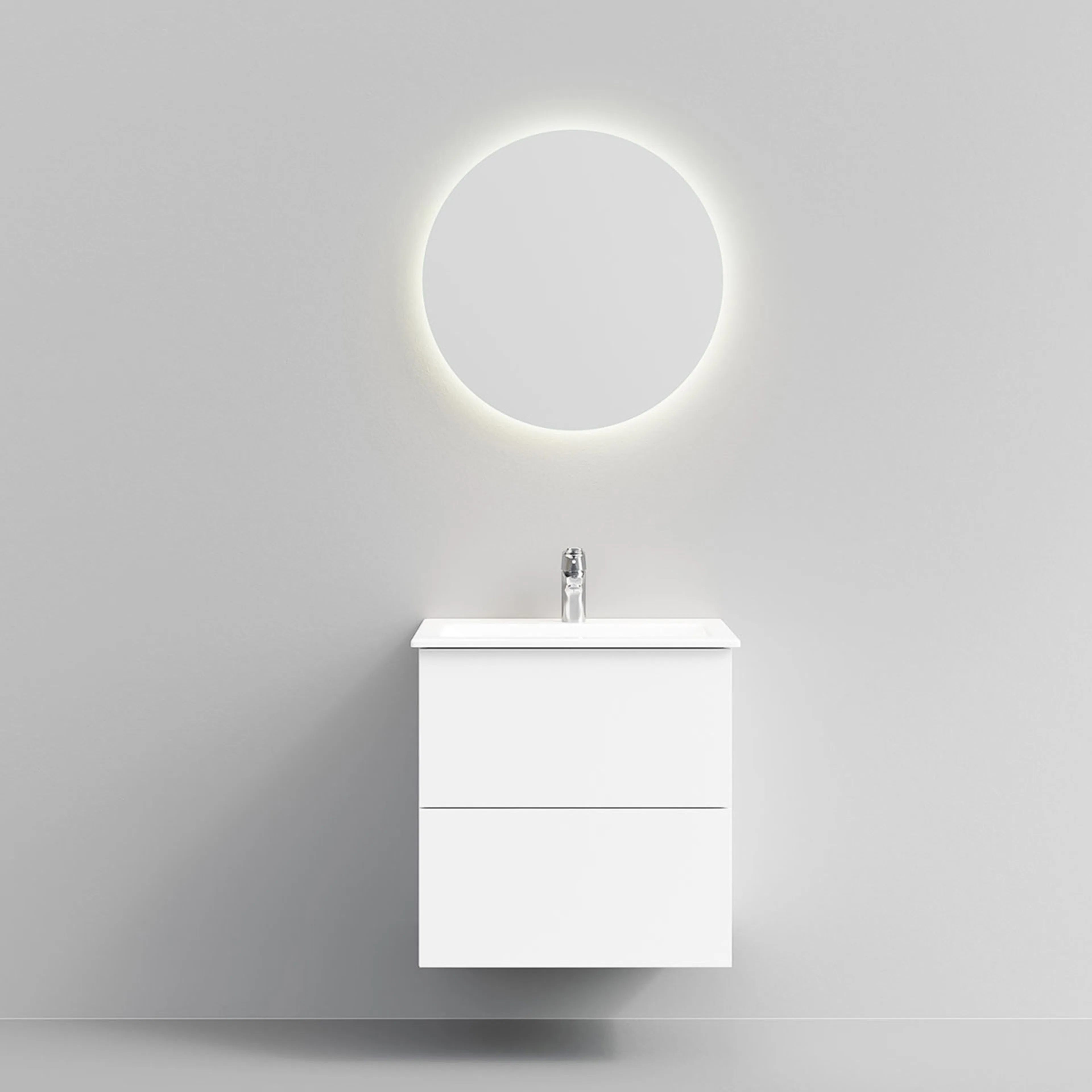 Tvättställsskåp Temal Astra med Tvättställ och Spegel Halo