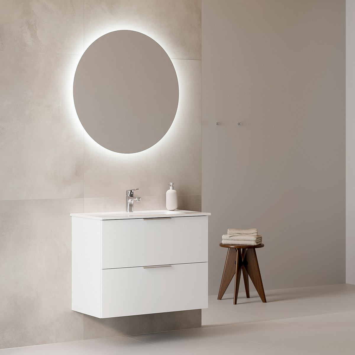 Tvättställsskåp Temal Astra med Tvättställ och 2 lådor