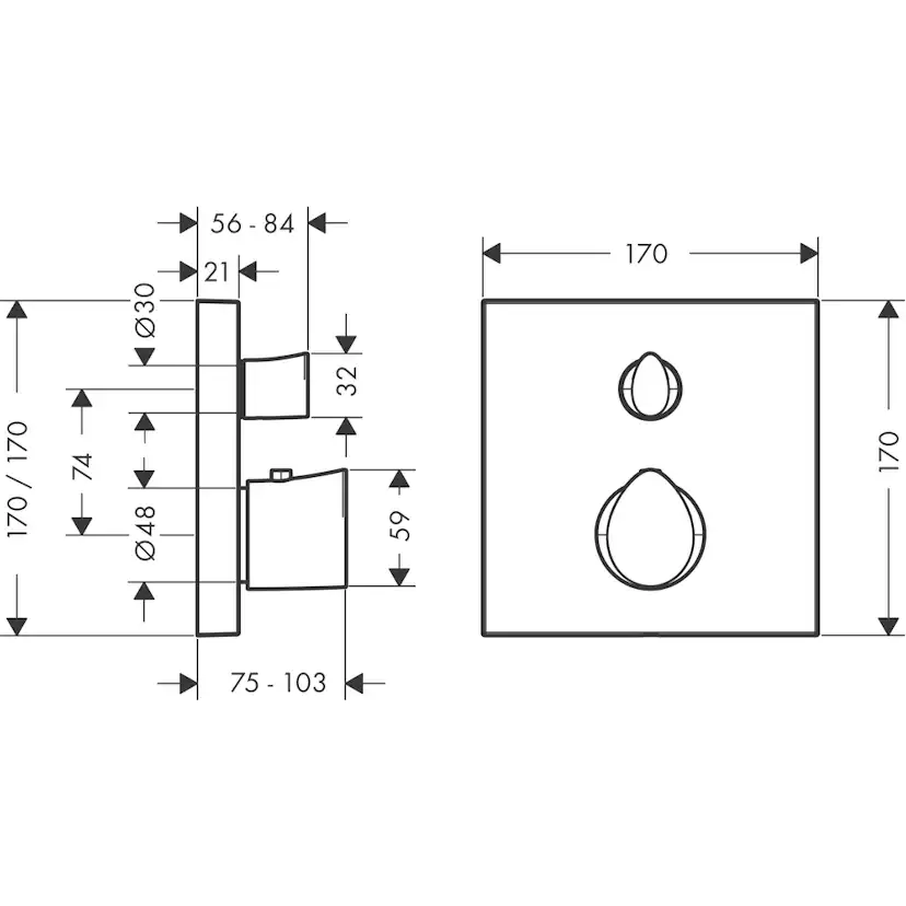 Inbyggnadsblandare Axor Starck Organic 2-utlopp
