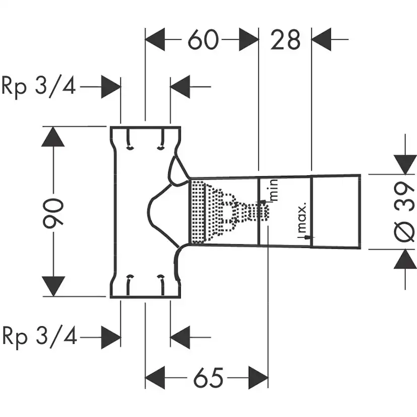 Inbyggnadsdel Hansgrohe för Avstängningsventil G 3/4
