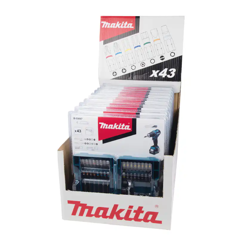 Bitssats Makita B-55697 43 delar med Förvaringslåda